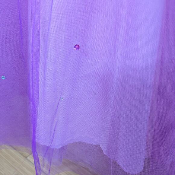 Vintage Prom Dress Maxi Ball Gown 2 Pink Princess Tulle Fairy Glam Purple Sequin - Picture 15 of 16